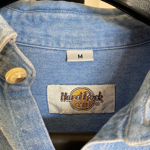 Vintage 1995 Bali Hard Rock Cafe Denim Shirt – Size Medium - Picture 4 of 9